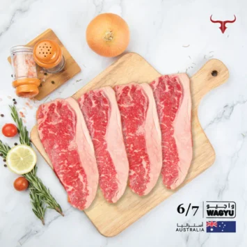 4 steaks offer AUS Wagyu Beef Striploin Steak MB 6/7 250gm x 4